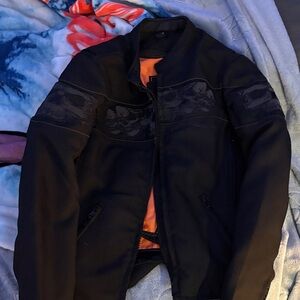 Men's Black Biker Jacket with padded elbows